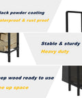 8ft Heavy Duty Firewood Rack With Weather Resistant 600D Oxford Cover for indoor outdoor use, sturdy steel frame highlights.