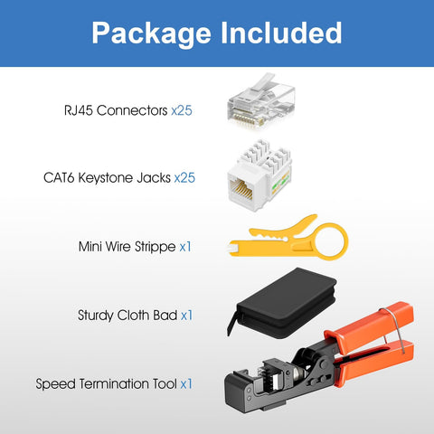 90 Degree Angled Speed Termination Keystone Tool For RJ45 Keystones, Ethernet Punch Down Kit with included accessories