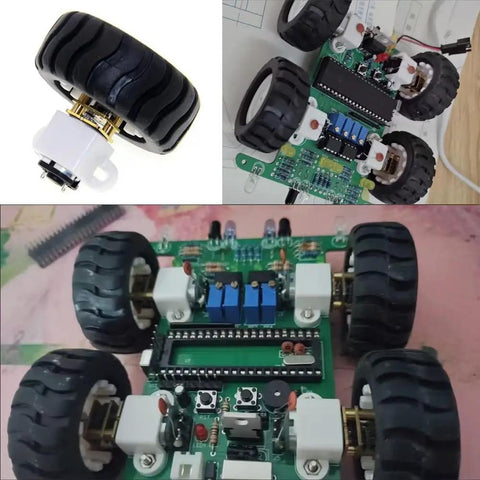 4 Pack Mini N20 Gear Motor Wheels With Rubber Tires 3mm Shaft D-Hole Replacement for DIY Robots and RC Cars