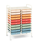 20-Drawer Rolling Storage Cart With Removable Drawers And Lockable Wheels, Multifunctional Mobile Craft Organizer, Macaron Color Finish