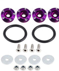 Universal Aluminum Bumper Fastener Kit With Quick Release Bolts And Washers For Front And Rear Bumpers Trunk Fender And Hatch Lids Durable T6 6061 Billet Aluminum Easy Install Purple
