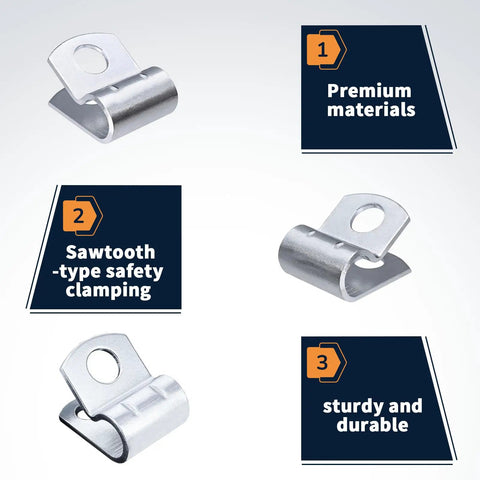 Premium Vibration Proof Cable Guide Clamps showcasing serrated secure grip and durability for throttle cables and wiring.