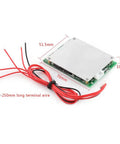 Close-up of 12V 100A 4S LiFePO4 Battery BMS Protection Board with wires showing 5P-250mm terminal connection.