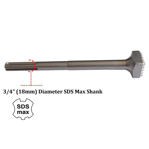 SDS Max Concrete Repair Patch Bushing Tool For Surface Prep And Patch Work Eleven And Three Quarters Inch Length