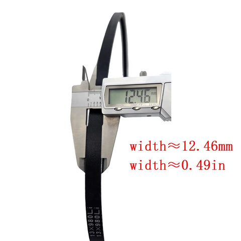 Durable V Belt Fan Belt 080109107 Replacement For 400 Series Diesel Engines measured with caliper showing 12.46mm width