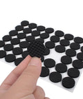 48 Black Non Dotting Self Adhesive Floor Protectors For Chairs Sofas Tables Cushions 22mm Rubber Feet Pads To Stop Scratches And Slip Proof