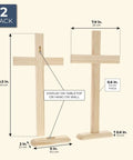 Killer Natural Unfinished Wood Crosses For Arts And Crafts Projects And 2 Pack Measuring 7.9 X 15.5 Inches displayed with measurements.