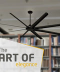 Heavy Hitting Two Pack One Hundred Inch Industrial Ceiling Fan With Remote Control Inside Or Outside Featuring Solid As A Rock Black Metal Blades.