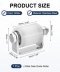 1 Inch Nylon Gate Guide Roller With C Post Welded Bracket And Ball Bearing Side Roller Assembly For Sliding Doors Rust Proof Nylon Wheel White