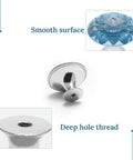 Lotus Flower Cabinet Knobs 1.1 Inch Stainless Steel Drawer Handles Aluminum Alloy Furniture Pulls, smooth surface detail