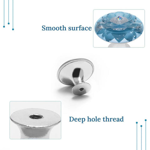 Lotus Flower Cabinet Knobs 1.1 Inch Stainless Steel Drawer Handles Aluminum Alloy Furniture Pulls, smooth surface detail
