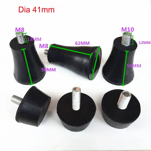 Rubber Shock Isolator Studs 1 Pack Black Adjustable Feet Pads for Chairs and Furniture Legs With M6 M8 M10 Screws