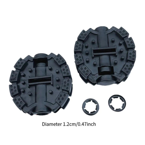 Two Pack Kid Friendly Tricycle Pedals Replacement Set For 1.25cm Rod Rubber Bicycle Pedals For Children Durable Outdoor Cycling Accessories Easy Install Ideal Spare Pedals For Trikes And Small Bikes, black rubber, with adapters