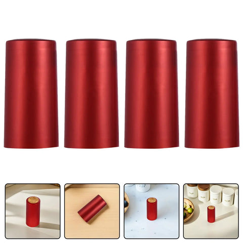 Top Shelf Heat Shrink Wine Caps For Flawless Bottle Sealing Easy Peel Cork Covers Sweet Deal For Home Cellars And Casual Getaways Pro Grade Resealable Film Sleeves in red PVC.