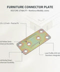 Flat Steel Furniture Connector Plate For Cabinet And Bookshelf Repair 3.15 X 1.5 Inch Cold Rolled Bracket DIY Friendly Joint Reinforcement