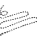 Stainless Steel Ball Chain 5.0mm 23.6 Inch Length 316L Round Bead Necklace Dog Tag Pull Chain With Connectors Clasps Silver