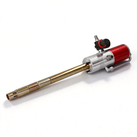 Beefed Up Heavy Duty Pneumatic Grease Gun Dispenser For Auto Repair And Industrial Lubrication with red and silver body