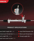 Hydraulic Power Steering Rack and Pinion Assembly For Toyota Camry 2002 2006 Solara 2004 2008 Lexus ES300 2002 2003 ES330 2004 2006 Ref 26 2606 Left Hand Drive Only showing input and return port specifications.
