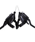 EF500 3x7 Speed Bike Shift And Brake Lever Set Left And Right With Cables Included, black ergonomic dual trigger design