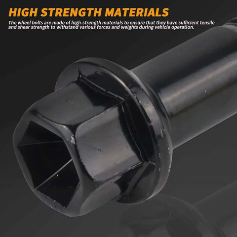 20 Piece Lug Bolt Kit With Heavy Duty Nuts Perfect Fit For Your Benz Glc X253 Gle W166 And S Class W223 High Strength Steel Ensure Tight Lockup And Smooth Rides Year After Year, black high-strength steel lug bolt close-up