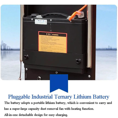 Pluggable industrial ternary lithium battery for Ultimate Motorized Stair Climbing Cart, featuring detachable design and heating function.