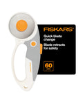 60mm Rotary Cutter With Ergonomic Loop Grip For Fabric Pro Grade Titanium Blade For Thick Materials Easy Safe Blade Change