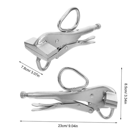 Adjustable Welding Clamp Pliers With Wide Flat Duckbill for auto body repair, sheet metal work. Pro-grade, secure alignment tool.