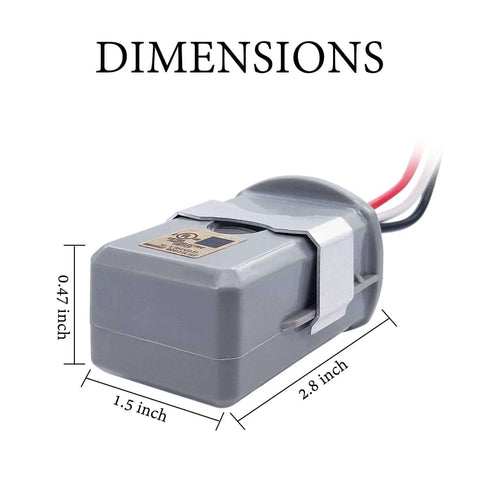 Outdoor Wire In Photocell Switch With Photoelectric Sensor For Stem Mount Lighting MCU Powered Light Control dimensions