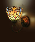 Dragonfly Stained Glass Tiffany Style Wall Lights Two Pack With LED E26 Bulbs Included, Easy Install Sconce Lighting for Bedroom