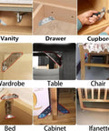 Router Table Plate And Furniture Corner Connector Kit with stainless steel L brackets for various furniture types