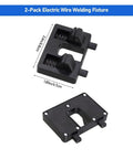 Heavy Duty Adjustable Magnetic Soldering Clamp Fixture With Powerful Suction Base, Perfect Wire Locator Holder For Electronics Repair and Motherboard Work Bench Setup, features two black welding fixtures.