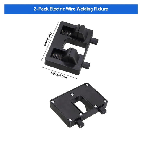 Heavy Duty Adjustable Magnetic Soldering Clamp Fixture With Powerful Suction Base, Perfect Wire Locator Holder For Electronics Repair and Motherboard Work Bench Setup, features two black welding fixtures.