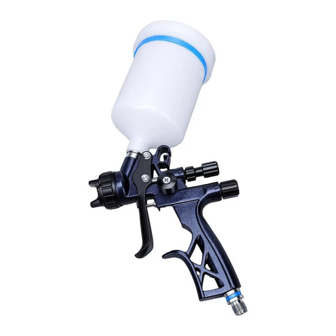 Heavy Duty HVLP Paint Sprayer Kit With 1.7 Mm Tip And 600 Ml Reusable Cup for precision painting, featuring adjustable settings and a 600ml cup.