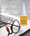 20G Glasses Frames Repair Glue For Quick Bonding And Temple Joint Fixes On Metal Wood Rubber Leather Eyewear Adhesive next to laptop