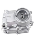 Straight Up Motorcycle Crankcase Cover And Clutch Replacement With Dead Nuts Exact Fit For No Sweat Swap and Hassle Free Install, silver metal component.