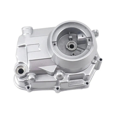 Straight Up Motorcycle Crankcase Cover And Clutch Replacement With Dead Nuts Exact Fit For No Sweat Swap and Hassle Free Install, silver metal component.