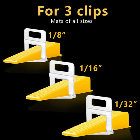 Reusable Tile Leveling Wedges For DIY Installations Durable 1000 Piece Leveling System Kit with 1/8, 1/16, 1/32 inch spacers