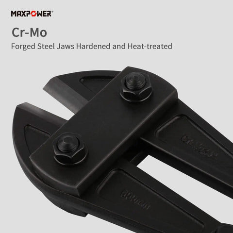 Heavy Duty 24 Inch Bolt Cutter For Locks, Chains And Rivets With Drop Forged Cr-Mo Steel Jaws close-up view