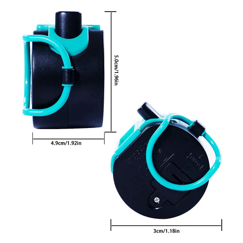 Slick Digital Clicker Tally Counter With Big Lcd Screen And Easy Palm Press For Crochet Knitting Golf Tracking And Row Counting, top view, dimensions labeled.