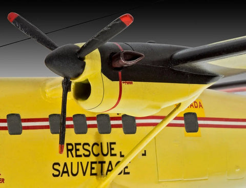Close-up of DHC 6 Twin Otter Model Kit Non Riding Toy Aircraft In Multi Color Finish Dope Easy Build, propeller detail