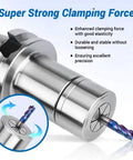 Spring Collet Chuck for CNC Engraving and Milling Tools, 3mm Inner Diameter, 15.3mm Outer, 30.5mm Height, shown with drill bit