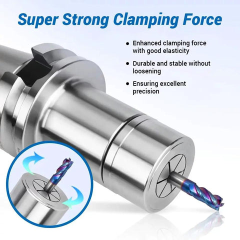 Spring Collet Chuck For CNC Engraving And Milling, 6mm Hole, 0.236 Inch Size, 65Mn Spring Steel, Cryo Treated And Heat Hardened, Ultra High Precision Pro Grade Boss Level Workholding On Milling Lathe Tools, clamp view