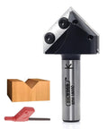 Heavy Duty Pro Grade Carbide V Groove 90 Degree Router Bit Half Inch Shank For Woodworking, 1.5 inch cut diameter shown