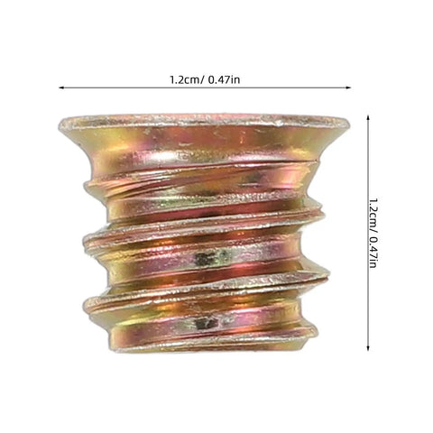 Heavy Duty M6x10mm Threaded Inserts For Wood Furniture In Carbon Steel With Countersunk Flange Design Inner Outer Thread Easy Installation