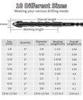 Meccion masonry drill bits set, 1/8 in diameter, 3.6 in length, tungsten cross-tip, multi-material 5pcs