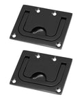 2 Pack 316 Stainless Steel Flush Pull Handle Black Recessed Hatch for Marine Cabinet, 2.99 by 2.2 Inch, durable and rust resistant.