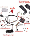 12V Ride On Car DIY Conversion Kit With Remote Control Circuit Board Wiring Harnesses High Low Speed Switches Gearbox Motors