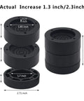 Rock Solid Furniture Risers Set Of Four Black Bed Lifts With Tough Heavy Duty Build Holds Up To Three Thousand Pounds showcasing dimensions.