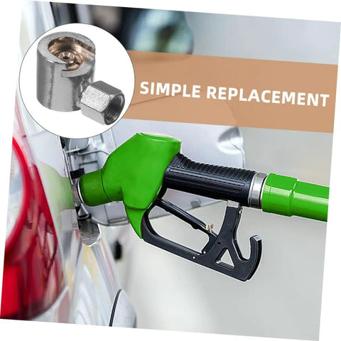 2 Piece Silver Button Head Grease Coupler Set for iron and zinc alloy nozzles shown in automotive fuel context