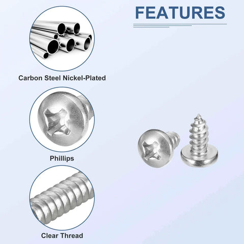 Close-up of screws and tweezers from Laptop Repair Screw Kit With 1200 Self Tapping Phillips Screws In M1.2 To M1.7 Sizes Plus Elbow Tweezers Carbon Steel Nickel Plated Silver Finish Pro Grade For Upgrades And Notebook Repairs.